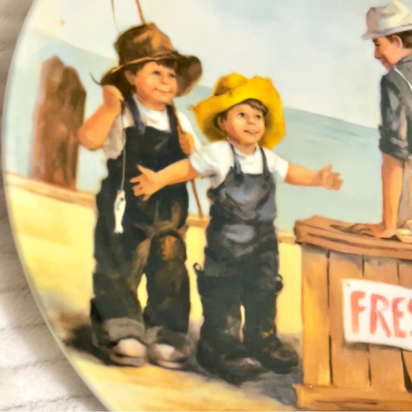 Knowles Norman Rockwell vintage Fish Story Limited Edition China Plate - Picture 5 of 5